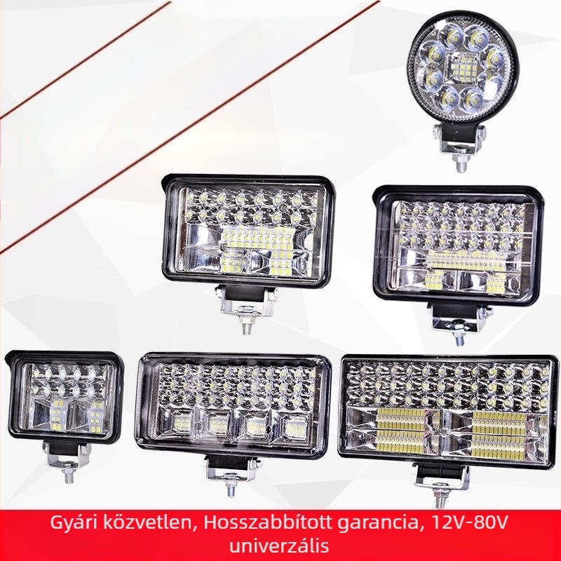 Alumínium házú LED-reflektor járművekhez – univerzális 12-80V, autókra, teherautókra, ásógépekre, mezőgazdasági járművekre és targoncákra