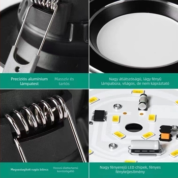 Beépített LED downlight nappalihoz, macskaszem forma, három szín, modern minimalista stílus, 5W