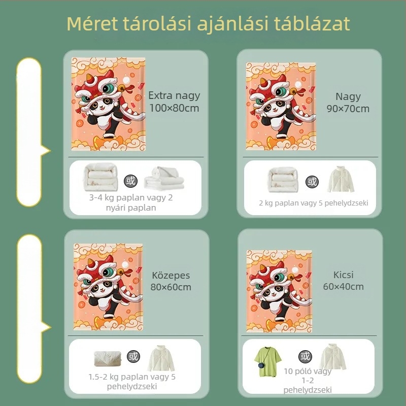 2024 Új otthoni vákuumos tömörítő zsákok – 11 részes ágyneműtömörítő készlet pumpával és tömítéssel