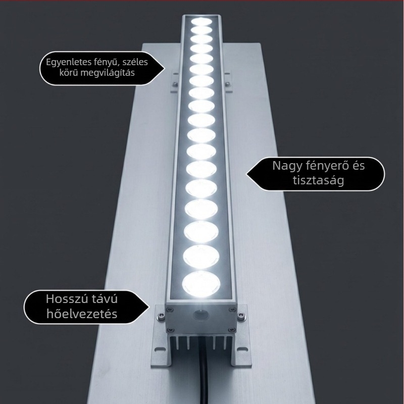 LED falmosó lámpa, kültéri lineáris RGB kontúr világítás a homlokzatra