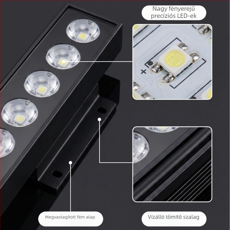 LED falmosó lámpa, kültéri lineáris RGB kontúr világítás a homlokzatra