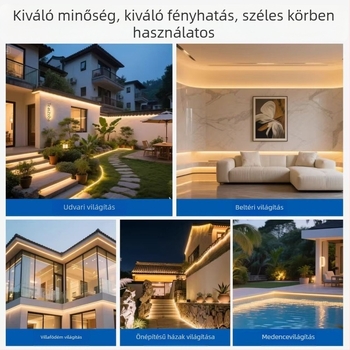 220V-os LED-szalag két soros 120 LED-del, nappali dekorációhoz és kültéri világításhoz, vízálló lineáris fény