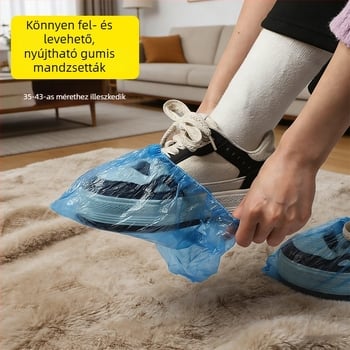 Egyszer használatos PE cipővédők, vastagított, vízálló és porálló, esős napokra és otthoni használatra