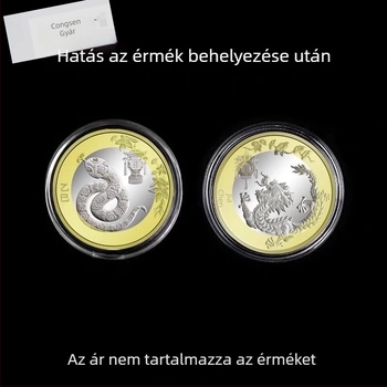 Sárkányév zodiákus érme védő- és tároló doboza, 40 darab kígyóév emlékérme gyűjtemény, kizárólag új ügyfeleknek