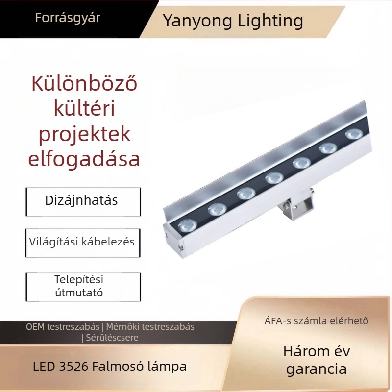 Kültéri LED 18W falmosó lámpa, vízálló külső falra