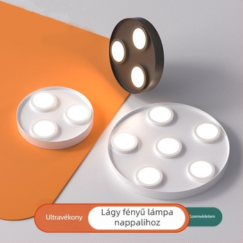 Ultra vékony LED kör mennyezeti downlight, anti-glare, háromfejű, modern minimalist stílus, felületre szerelt, hálószoba és nappali számára