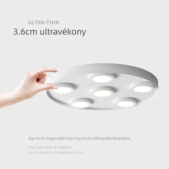 Ultra vékony LED kör mennyezeti downlight, anti-glare, háromfejű, modern minimalist stílus, felületre szerelt, hálószoba és nappali számára