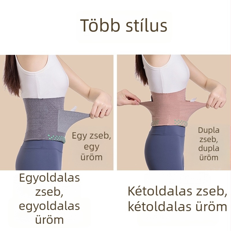 Önmelegítő deréköv bársonyszsebekkel