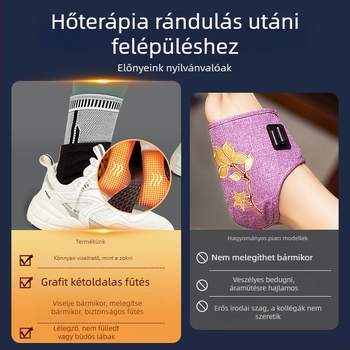 Grafén bokaortézis melegítéssel, unisex használatra, bokas ízületi támogatás és ficamvédelem