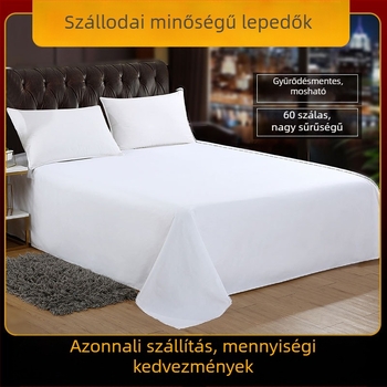 Ötcsillagos szállodai ágynemű, fehér, 100% pamut, 60- és 80 szálas, steppelt, egyszínű