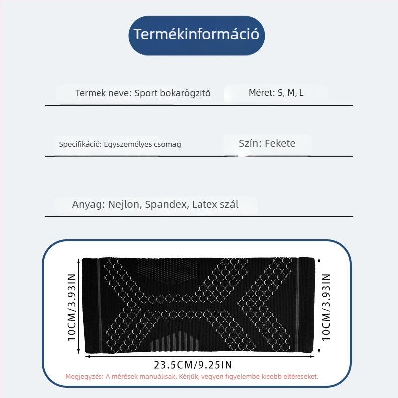 Légáteresztő boka rögzítő kompresszióval futáshoz, tollaslabdához, kerékpározáshoz és túrázáshoz – csavarodás elleni, magas rugalmasság