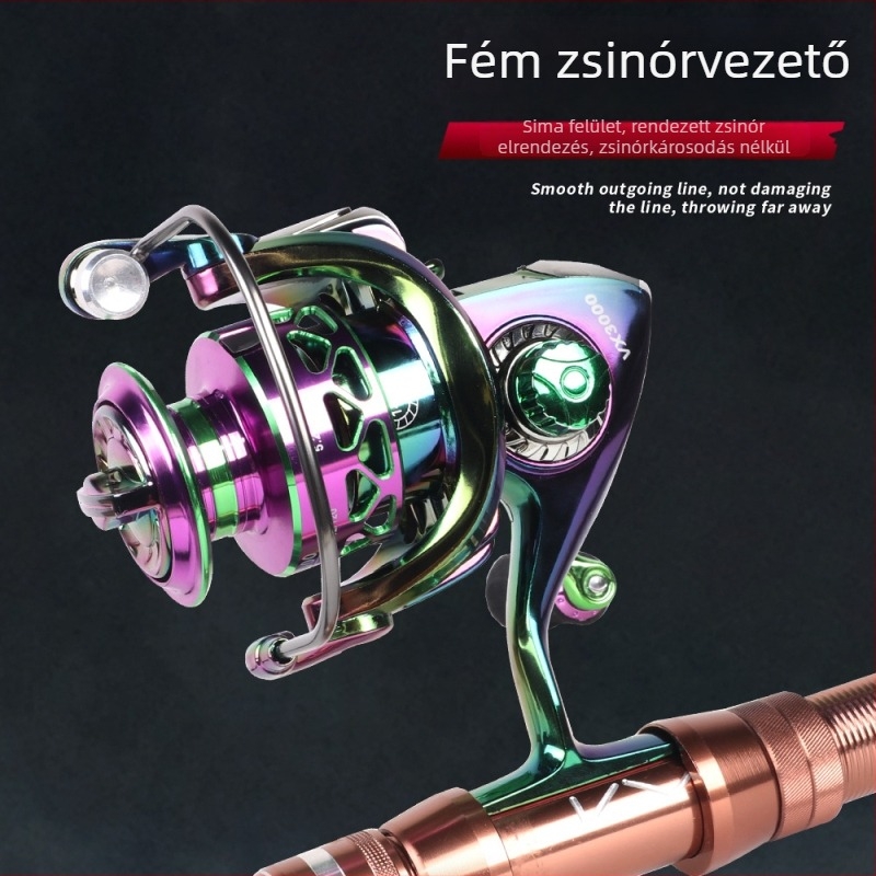 Színes fém spinningorsó hosszú dobásokhoz sós vízben