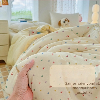 Négy évszakos ágytakaró egyszemélyes kollégiumi ágyhoz, poliészter töltetű, szálas anyag