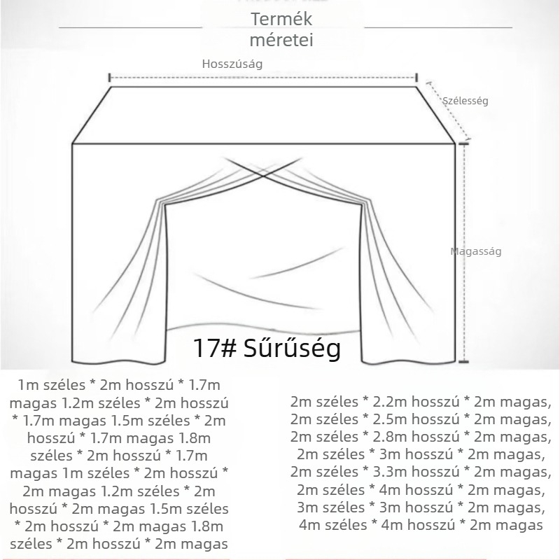Diákháló egyszemélyes ágyhoz, egy ajtóval, négyszögletes kialakítás, nagy sűrűségű anyag
