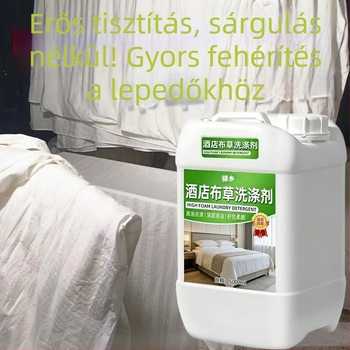 Szállodai használatra tervezett, hideg vízzel mosó, nagy hatékonyságú mosóoldat fehér ruhákhoz, ágyneműhöz és paplanhuzatokhoz