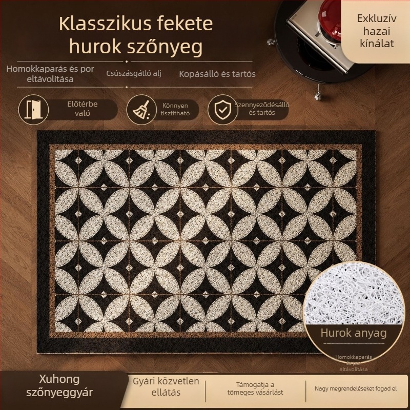 Xuhong Vörös drótos hurkolt belépőszőnyeg, négyszögletes, csúszásmentes, szennyeződésálló, vágható, 8 mm vastagság