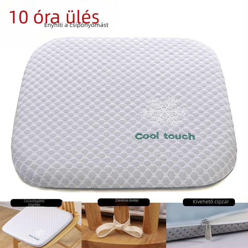 Memóriahabos ülőpárna irodai székre, légáteresztő, csúszásmentes, vastagított