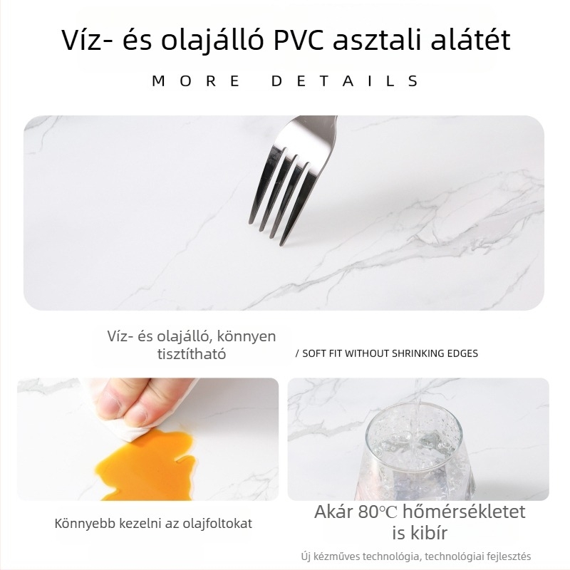 Luxusos márványmintás téglalap alakú asztalvédő, vízálló, olajálló, hőálló, törölhető felületű, otthoni használatra