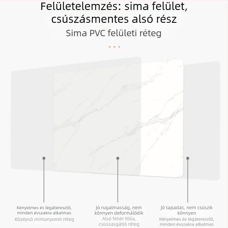 Luxusos márványmintás téglalap alakú asztalvédő, vízálló, olajálló, hőálló, törölhető felületű, otthoni használatra
