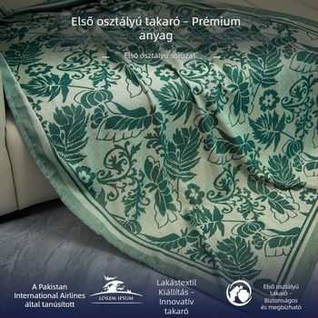 Prémium repülőgép-stílusú takaró, gyűrődésálló, ultra‑puha, geometriai mintázat, négy évszakos poliészter kanapépléd