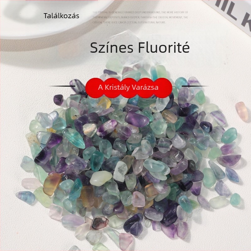 Színes fluorit kavicsok akváriumhoz és virágcserepekhez – kristályos díszkövek