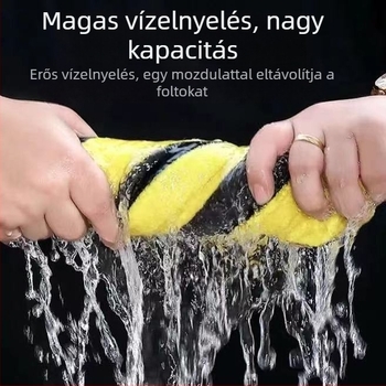 Nagy, vastag autómosó törölköző, nyomokat nem hagyó, különleges tisztító törölköző, gépjármű üvegeinek nedvszívó kendője, szöszmentes