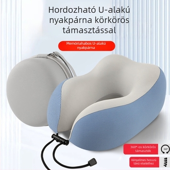 Memóriahabos U-alakú utazó nyakpárna, irodai és repülőút használatra