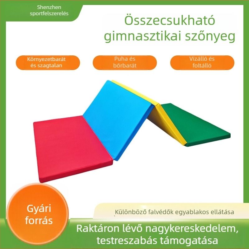 Otthoni használatra háromrészes összecsukható tornaszőnyeg, csúszásmentes és megvastagított, tánc, jóga és edzés céljára.