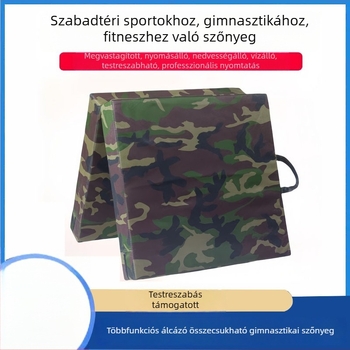 Vastagított, összecsukható edzőmat kamuflázs mintával – sokoldalú matrac fitneszhez és hasizomgyakorlatokhoz