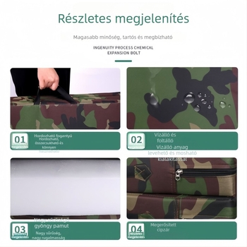 Vastagított, összecsukható edzőmat kamuflázs mintával – sokoldalú matrac fitneszhez és hasizomgyakorlatokhoz