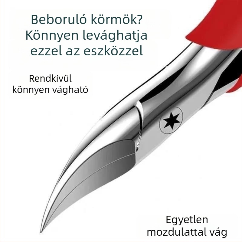 Prémium pedikűr eszköz: növekvő körömre tervezett körömvágó olló sascsőrrel