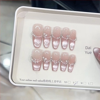 Nai Zi kézzel készített, viselhető körömdíszítő matricák, nyári kollekció csillag alakú cirkóniákkal, francia stílusú Cat-Eye fényes hatással