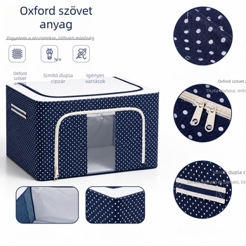Oxford anyagú ruhatartó doboz, nagy méret, elülső nyitású, átlátszó ruhatartó rendező, otthoni használatra