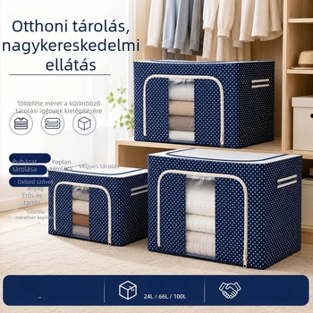 Oxford anyagú ruhatartó doboz, nagy méret, elülső nyitású, átlátszó ruhatartó rendező, otthoni használatra