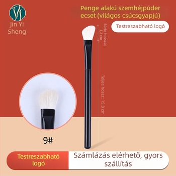 Jinyisheng White Light Peak gyapjú szőrű kés-formájú egyetlen szemhéj ecset, orr kontúr ecset, ferde kontúr ecset, rövid nyél, hordozható
