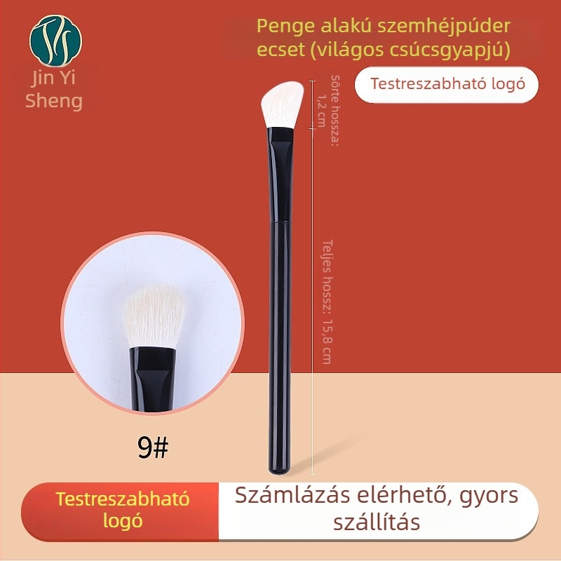 Jinyisheng White Light Peak gyapjú szőrű kés-formájú egyetlen szemhéj ecset, orr kontúr ecset, ferde kontúr ecset, rövid nyél, hordozható