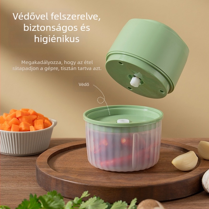 USB-s vezeték nélküli elektromos fokhagyma-nyomó, hordozható, multifunkcionális konyhai eszköz fokhagyma, chili és hús számára