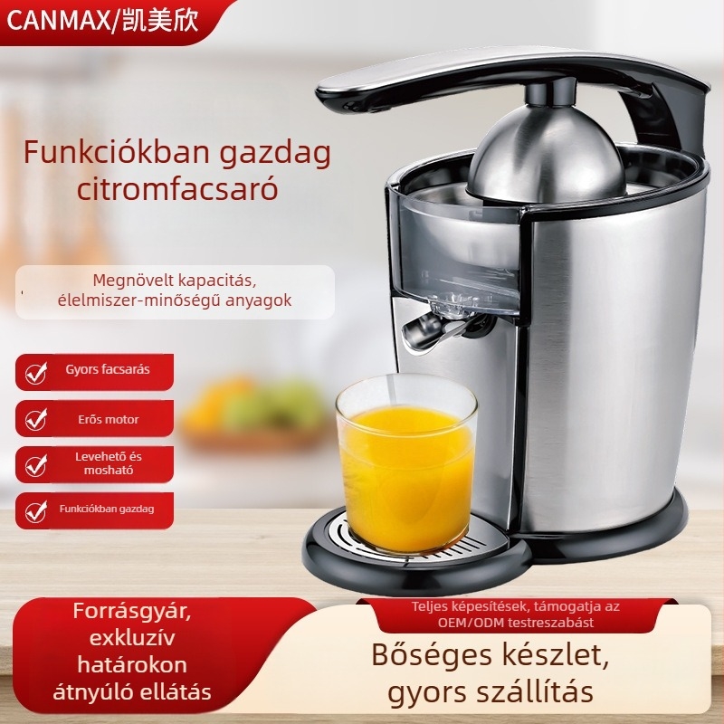Rozsdamentes acélból készült elektromos gyümölcsfacsaró pulpa-szétválasztóval, Citrom és narancs számára, US-szabvány 110V, testreszabott kivitel