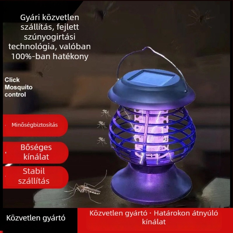 Napelemes hordozható szúnyogirtó lámpa kültéri kerthez és udvarhoz, függő lámpa