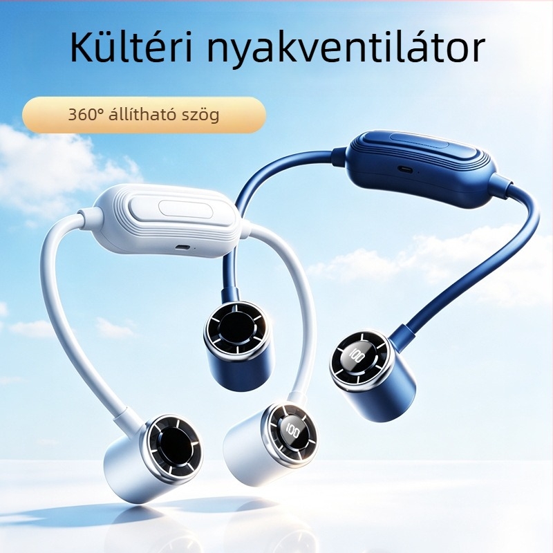 Nyakba akasztható ventilátor, 2026-os új modell, újratölthető mini hordozható ventilátor hosszú akkumulátor‑üzemidővel