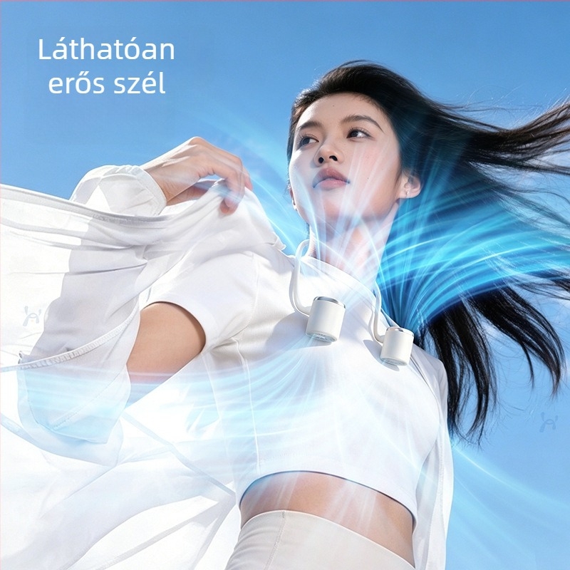 Nyakba akasztható ventilátor, 2026-os új modell, újratölthető mini hordozható ventilátor hosszú akkumulátor‑üzemidővel
