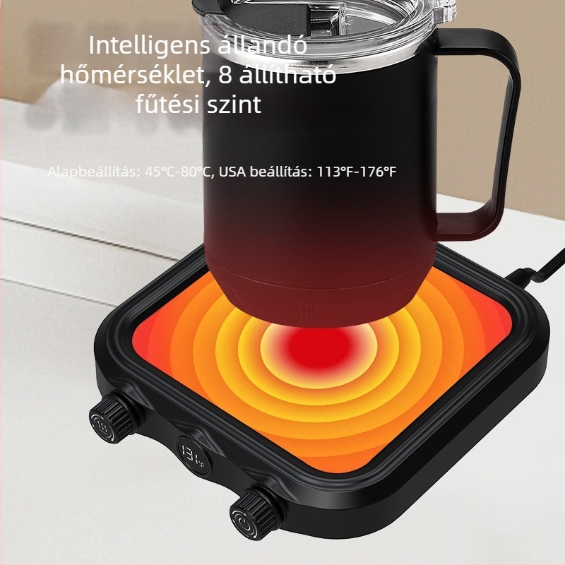 Intelligens termosztátos pohármelegítő, tejmelegítő párnával és állítható hőmérséklettel