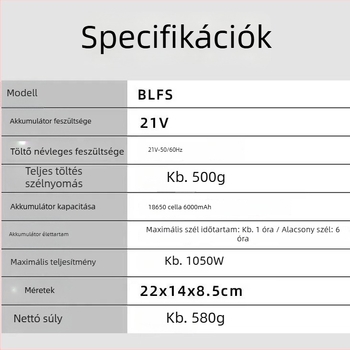 Új turbóventillátoros hajszárító lítiumakkumulátorral, otthoni és ipari használatra, nagy teljesítmény