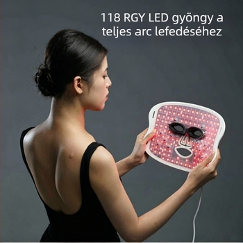 LED fényterápiás maszk EMS mikroárammal, szépségkészülékkel, szilikonból készült, színes fény és bőrmegújítás