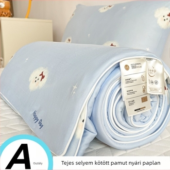 Tej selyemmel kevert pamut nyári paplan gyerekeknek, géppel mosható, klímás szobába