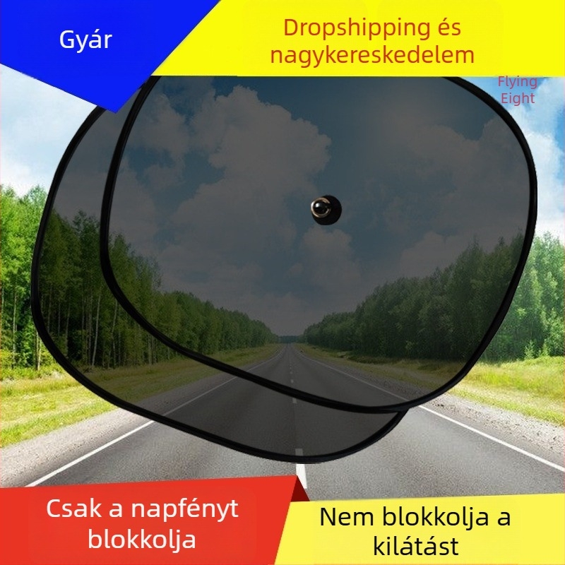 Autó napvédő és hőszigetelő panel, első szélvédő árnyékolóval és oldalsó ablak hálóval