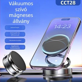 2025-ös új mágneses telefontartó vákuumos szívógyűrűvel, forgatható autó navigációs tartó