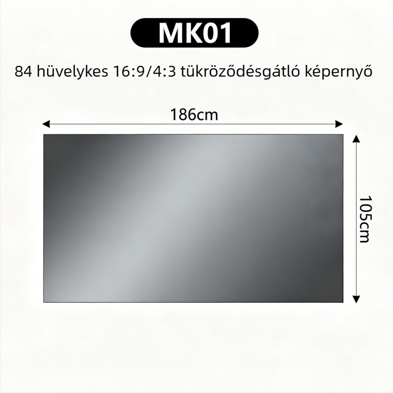 4K fém vetítővászon, antireflexiós, 100/120 hüvelyk, HD 3D, mozi szintű