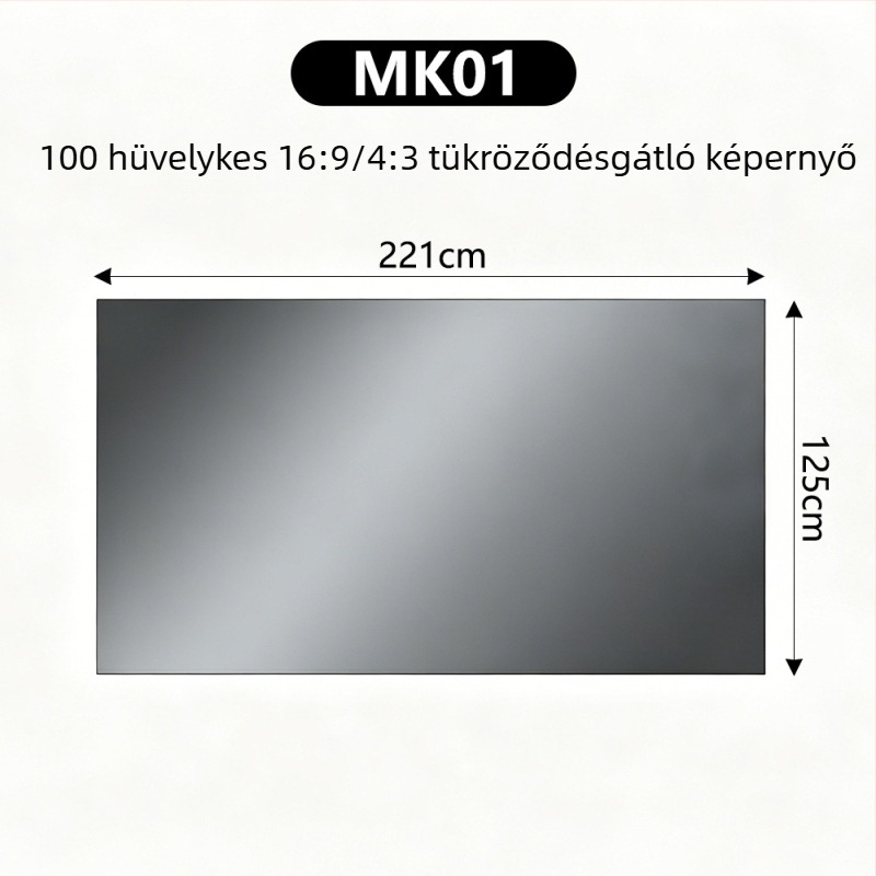 4K fém vetítővászon, antireflexiós, 100/120 hüvelyk, HD 3D, mozi szintű