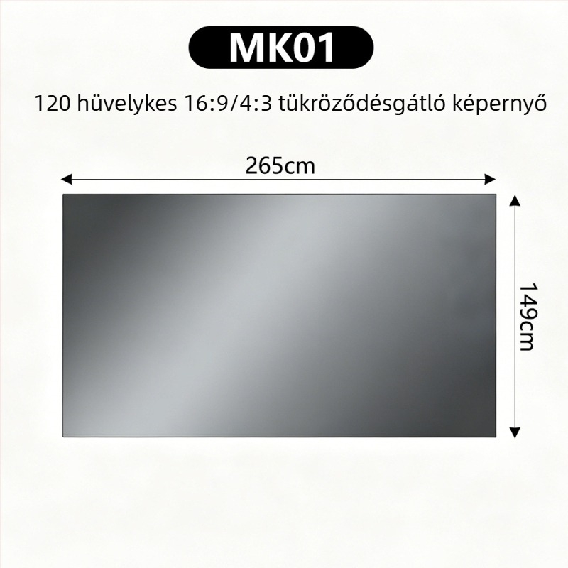 4K fém vetítővászon, antireflexiós, 100/120 hüvelyk, HD 3D, mozi szintű